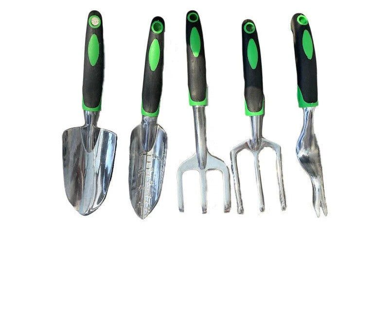 LMcenter's Garden Supplies 9-piece Aluminum Alloy Set, Silicone Two-color Handle Shovel Gardening Tools